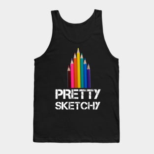 Pretty Sketchy Distressed Artist Tank Top